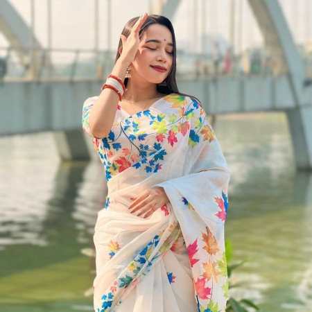 (code-315) ডিজিটাল প্রিন্টেড সফট সিল্ক শাড়ি