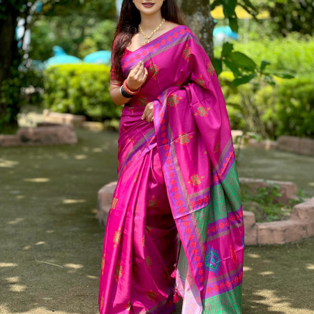 (code-308) ডিজিটাল প্রিন্টেড সফট সিল্ক শাড়ি