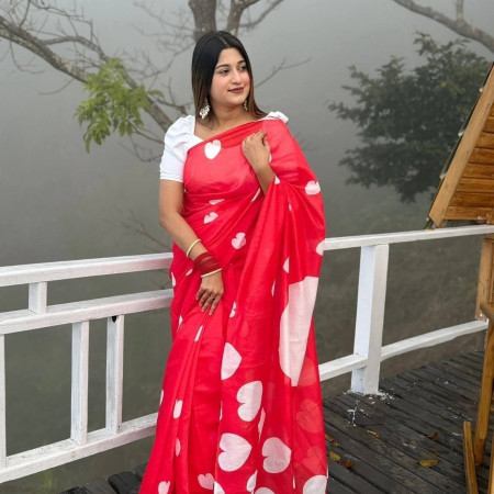 (code-143) ডিজিটাল প্রিন্টেড সফট সিল্ক শাড়ি